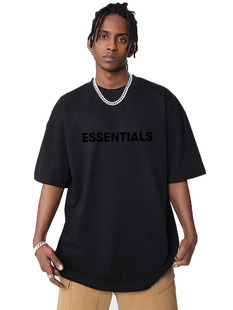 FOG двойная линия ESSENTIALS с короткими рукавами мужские летние свободные хлопчатобумажные американские буквы прилив для мужчин пара футболка для женщин