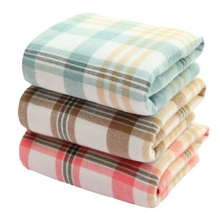 Towel Cotton Japanese Gauze Plaid Face Towel Soft Absorbent Adult Household Face Towel Supermarket Gift Box Towel
