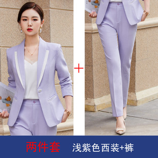 Purple Suit Jacket Women's Professional Suit Spring and Autumn New elegant design casual small suit overalls