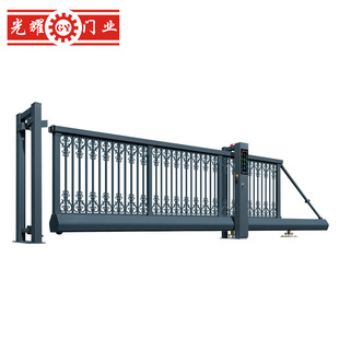 Electric Telescopic Door Factory Direct Supply Factory Aluminum Alloy Anti-collision Suspended Door Courtyard School Windproof Suspended Telescopic Door