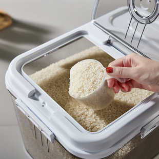 Rice Bucket Household Insect-proof Moisture-proof Sealed Food Grade Rice Storage Box Flour Transparent Rice Storage Box