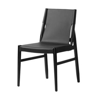 Italian Minimalist Saddle Chair Home Backrest Chair Designer High-end Ash Saddle Chair Leather Dining Chair