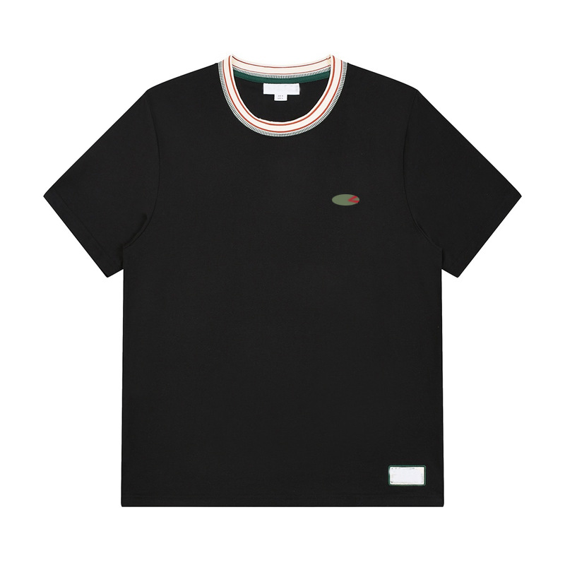 Cross-Border E-Commerce Basic Men's Pure Color Round Neck Cotton T-Shirt Summer Casual Breathable Fish Mark Men's Short Sleeves