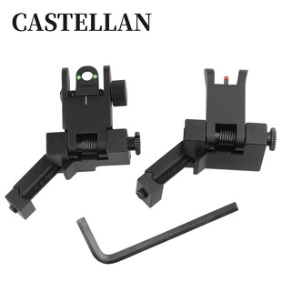 45 degree optical fiber mechanical aiming metal sight folding machine aiming suit optical fiber sight front red and back green
