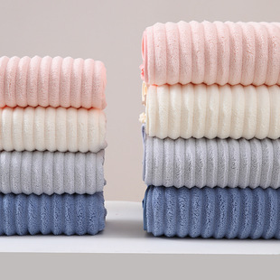 Explosive milk strip coral fleece bath towel absorbent bath quick-drying lint-free color-free wrapping adult household wholesale