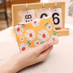 Printed Zipper Coin Purse Small Fresh Fabric Storage Small Bag Female Student Cute Mini Portable Small Pocket Wallet