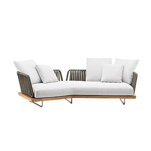 Fujiki Yuanyi Outdoor Sofa Rattan Sofa Rattan Balcony Leisure Outdoor Outdoor Outdoor Courtyard Solid Wood Garden Sofa