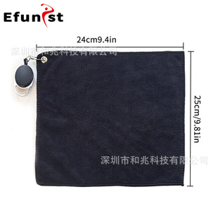 Golf towel cotton ball towel with carabiner double-sided velvet retractable hook indoor and outdoor cloth square towel