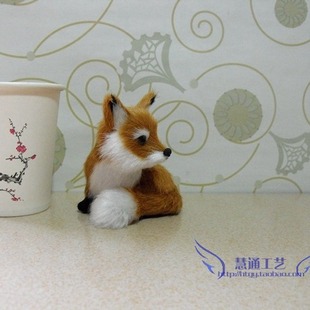 Squat Fox cross-border simulation little FOX Golden Fox handicraft home decoration Christmas decoration gift