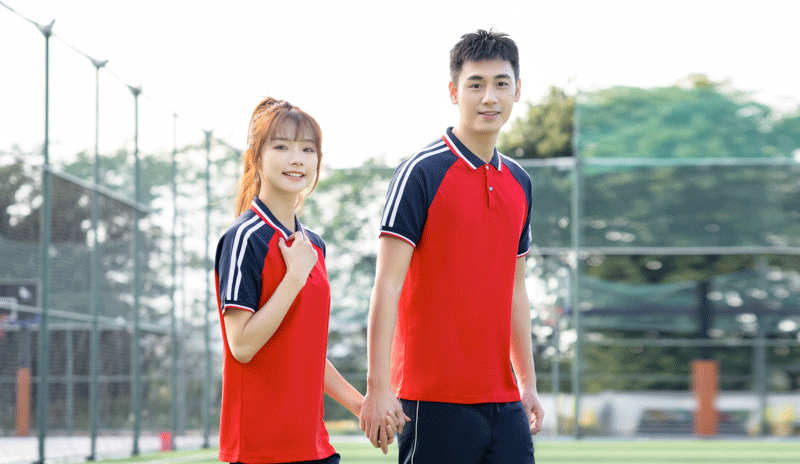 School uniform suit primary and secondary school students summer red short-sleeved high school student spring and autumn baseball uniform class uniform sports three-piece suit