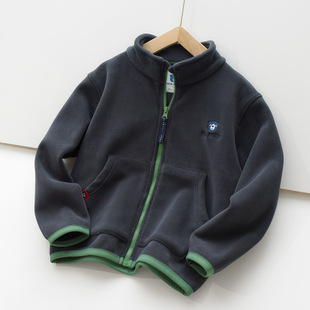 Double-Sided Ollie Velvet Children's Fleece Jacket Vest for Boys and Girls with Vertical Collar Warm Top for Mid-Autumn and Winter