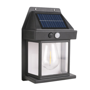 Solar outdoor wall lamp human body induction three-mode tungsten wire wall lamp garden villa waterproof night light lighting