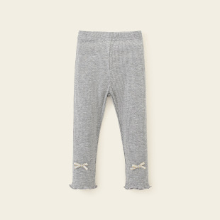 2024 Spring New Boneless Leggings Baby Girl Children Cotton Lace Slim-Fit Elastic Kindergarten Trousers Simple
