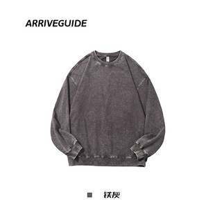 AG350 g cotton washed old terry fried snowflake zero shrinkage round neck vests autumn men's and women's coats
