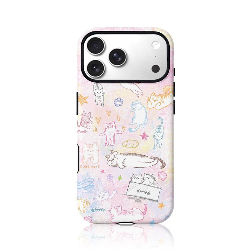 Graffiti Cat Design for Apple iPhone 17 Pro Max, Cute Cartoon Style, iPhone 16 Pro Lens Full Coverage, 2015 New Model