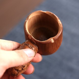 Laser punching of bamboo root tea strainer