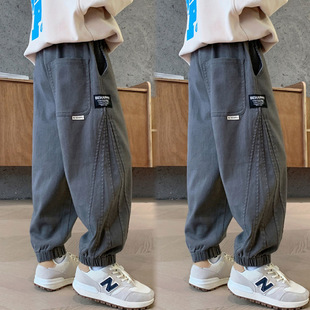 Boys' Pants Spring and Autumn Casual Pants 2024 New Children's Autumn Cockwork Pants Boys Loose Trendy Pants