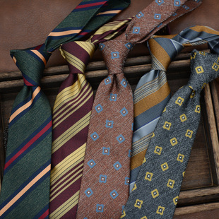 Tie men's formal wear Korean style British gentleman retro striped European and American style work student business wear 8CM hand style