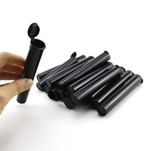 73109116 black tapered flared cigarette tube plastic cigar tube medicine storage tube portable tapered tube outlet