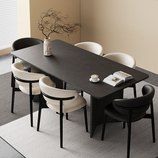 Vintage Solid Wood Dining Table and Chair Combination Chair Delifeng Rock Plate Antique Household High-grade Internet Popular Small Apartment Dining Table