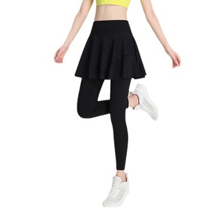 2024 Summer Fake Two-piece Sports Running Pants High Waist plus size Elastic Quick-drying Slimming Yoga Fitness 9-point Pants