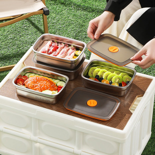 316 antibacterial stainless steel crisper household refrigerated frozen fresh-keeping vacuum sealed storage fruit bento box Rice
