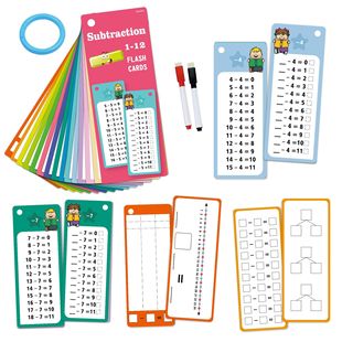15 Math Addition Subtraction Multiplication and Erasable Reusable Learning Children's School Training Early Education Cross-border Flash Cards
