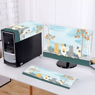 Computer dustproof three-piece set four-piece set host keyboard monitor cover cloth dustproof protective cover
