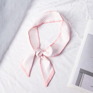 Long Silk Scarf Hair Band Ribbon Spring and Summer Silk Scarf Women's Thin Narrow All-match Tie Bag Hair Accessories Tie Bag Small Ribbon Handle