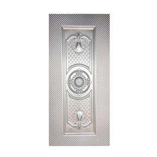 Foreign Trade Embossed Cold-Rolled Plate, Zinc Alloy Embossed Galvanized Door Plate, Stainless Steel Door Security Door Can Be Customized with Square Grids