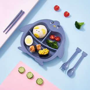 Baby Penguin Tableware 6 Pieces suit Children's Dinner Plate Split Household Creative Cartoon Kindergarten Mai Fragrant Bowl Cup