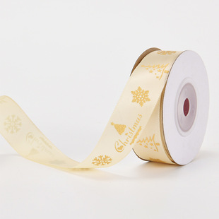 Christmas Ribbon Spot 1cm Small Roll Ribbon Printing logo Holiday Decoration Rib Belt Gift Packaging Ribbon