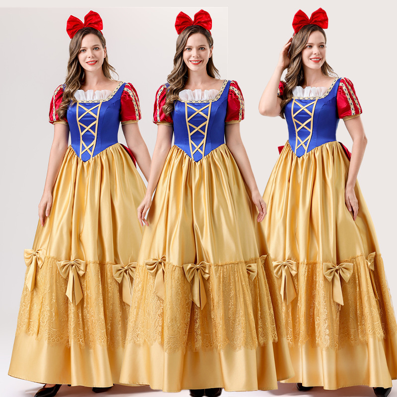 Halloween Snow White Drama Costume Deluxe Snow White Dress Prom Party Dress Long Dress