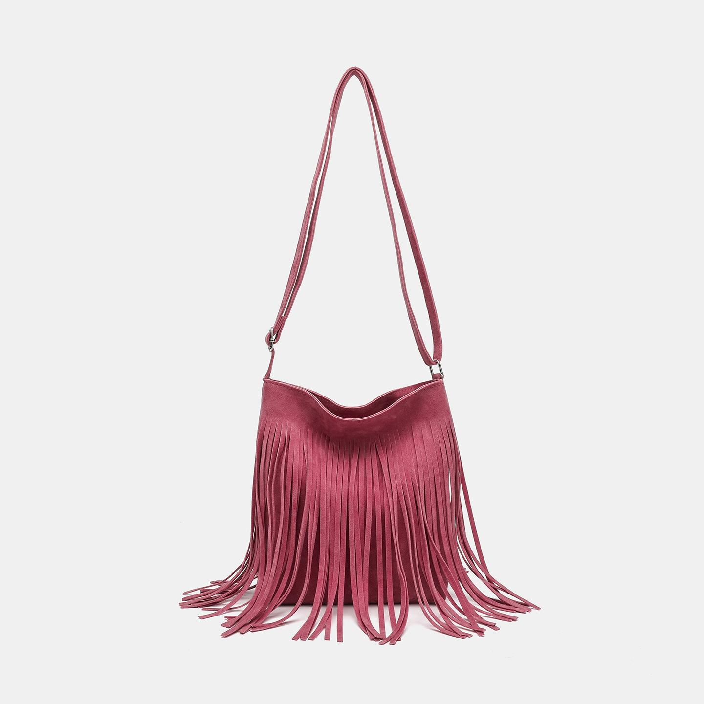 Amazon American Bohemian tassel fashion versatile retro saddle bag crossbody shoulder bag simple and versatile