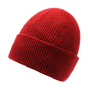 Hat Winter fleece-lined Thickened Warm Hat New Men's and Women's Fashion Simple Knitted Hat Big Head Riding Wool Hat