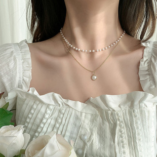 Light Luxury Shell Necklace Women's Advanced Design Sense Niche Elegant Clavicle Chain Summer Internet Celebrity Popular Necklace Chain Accessories