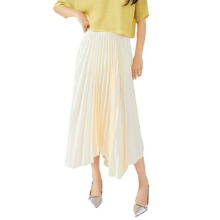 Sanzhai fashion pleated skirt women's high-grade solid color loose large swing irregular all-match skirt A- Line women's drape
