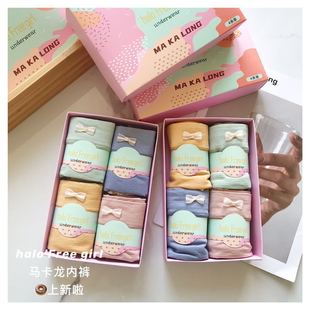 Микро-бизнес Бесплатная доставка Нижнее белье Macaron Бесшовные трусы для девочек со средней талией и подтяжкой бедер Персиковое нижнее белье с японским бантом