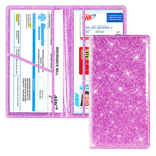 Spot car insurance policy protective case car registration certificate insurance policy leather case PU leather card bag shiny wallet