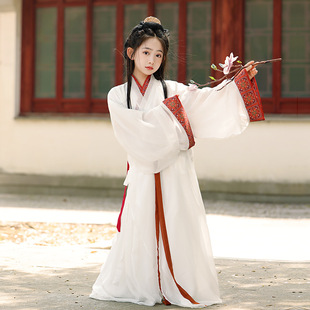 Воюющие государства одеваются девушки Hanfu белый сказочный костюм