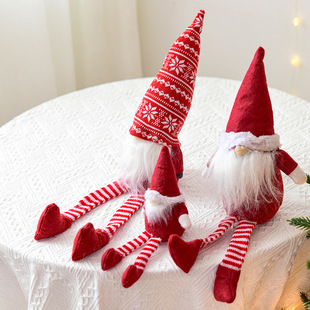 NUCHI Cross Border Hot Wool Felt Santa Elf Rudolph Desktop Window Ornaments Christmas Decorations