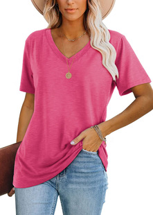 Women's Casual Top Short-sleeved V-neck T-shirt