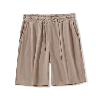 210g Men's Shorts Summer Casual Men's Fleece Shorts Fashion Brand Loose Wide Leg Pants European Cotton Fleece American Couple