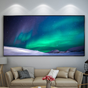 Northern lights living room decorative painting beautiful natural scenery gorgeous starry sky abstract artistic conception background wall porch wall hanging painting