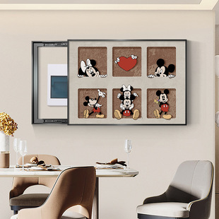 Mickey meter box decorative painting modern simple shielding box living room weak meter box distribution box switch hanging painting to hide the ugly