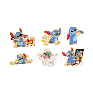 Cartoon Animation Star Baby Creative Stitch Metal Brooch Cute Oil Dropping Alloy Badge Pin Accessories