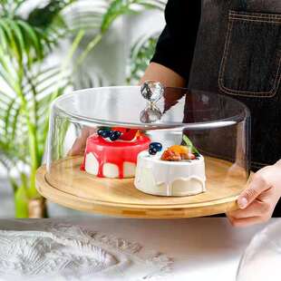 Wholesale acrylic high transparent plastic dustproof cake cover fruit dessert western point tray cover food display high body