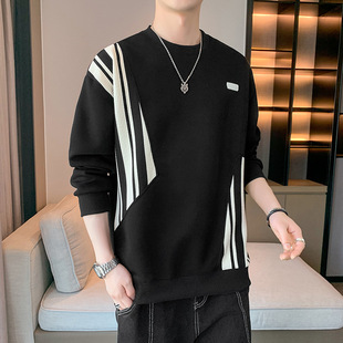 Men's Crewneck Sweat Spring and Autumn Hot Men's Top 2024 New Fashion Brand Loose Design Sense Long Sleeve Top