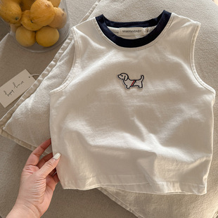 Ningli Children's Vest Summer Boys' and Boys' Japanese Fashion Brand TB Puppy Sleeveless T Baby Children's Fashionable Casual T-Shirt