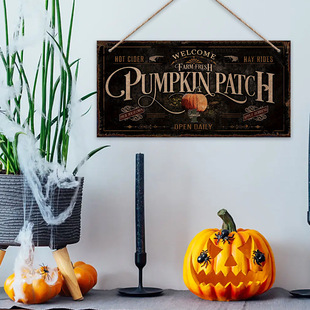in stock Halloween Decoration Party Wooden Pumpkin Listing Thanksgiving Harvest Listing Home Decoration Wooden House Plate